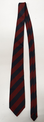 Household Division Maroon Navy Polyester Dress Tie Made In UK by P.L. Sells