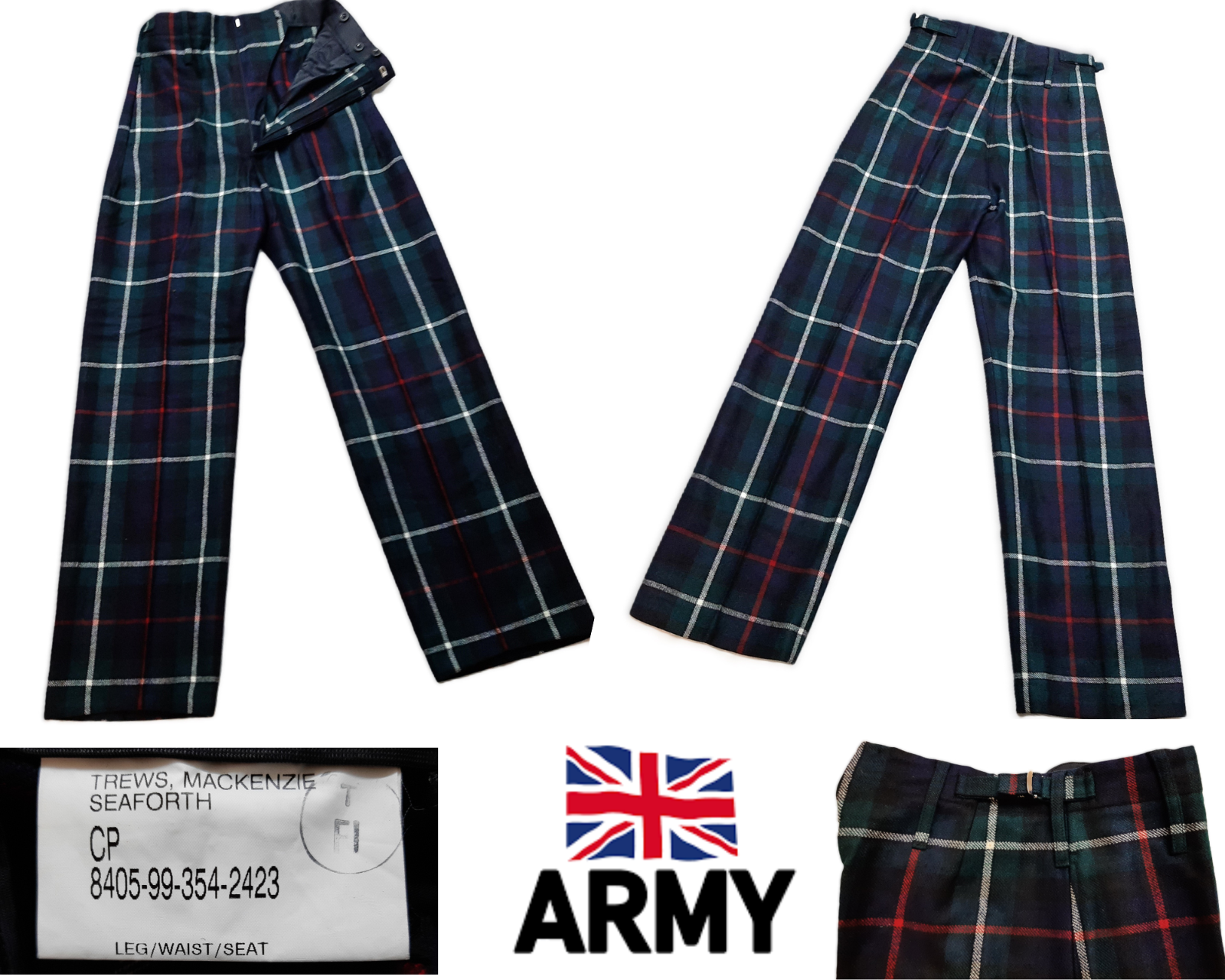 British Army Trews Scottish Regimental Trousers Mackenzie Seaforth Tartan
