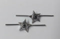 5 Point Stars Issue Miniature Chrome Prong Back Obsolete Pattern- NEW