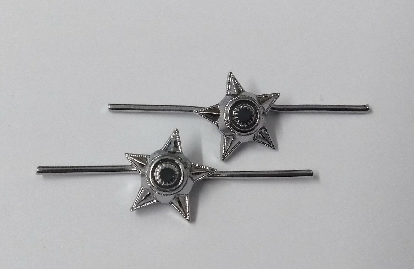 5 Point Stars Issue Miniature Chrome Prong Back Obsolete Pattern- NEW