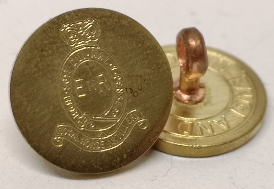 Blazer Buttons Engraved with Royal Horse Artillery Insignia 24L Brass Coloured