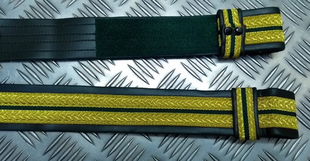 Dubai Belt Green With Gold Detailing Ceremonial Style Made in England