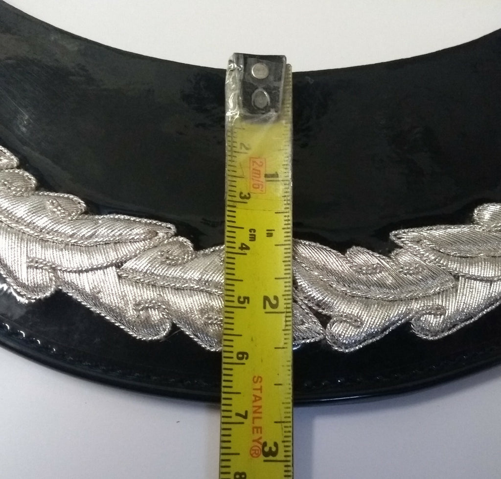 Genuine British Made Senior Officer Silver Decorative Braid Dress Cap Peak