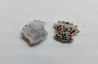 Army Silver Crowns Gilt With Crimson Padding Hand Embroidered Insignia 3/8" 1 Pr