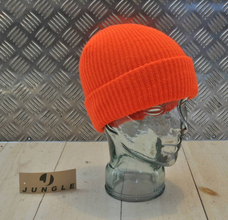 Orange Knitted Beanie Hat / Watch Cap / Woolly Hat - One size - NEW
