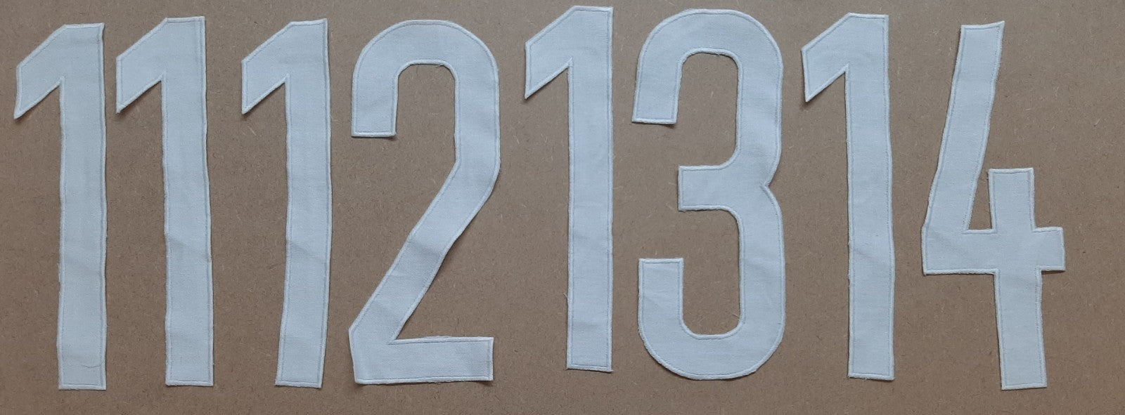 Genuine Vintage W German White Sports Sew on Numbers 1-14 1970`s- NEW