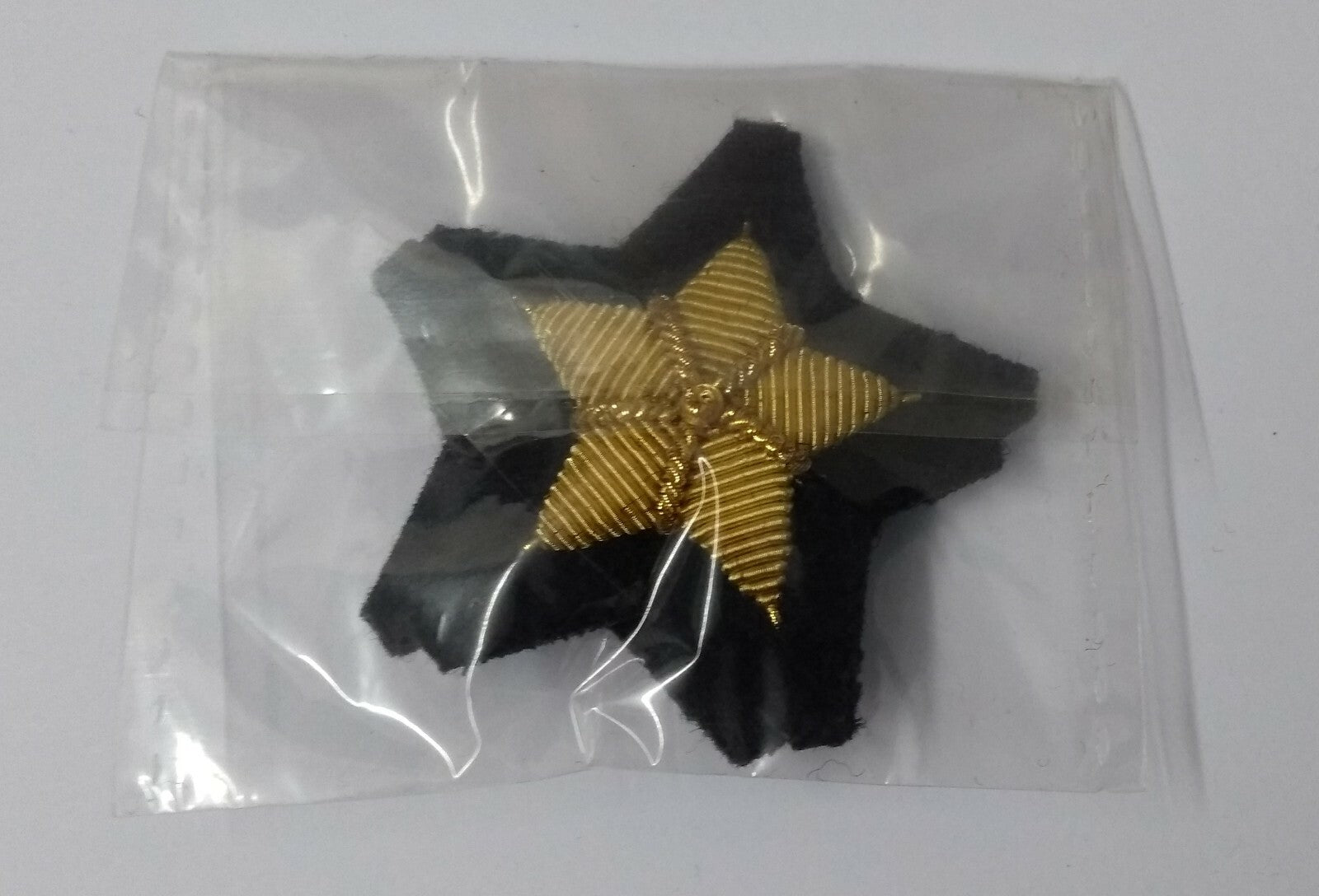 Genuine British ARMY 5 Point Star Wire Braid Padded Badge Black Felt 1 PR GIM15
