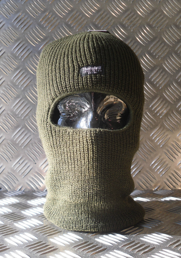 GREEN One (1) Hole Thinsulate Balaclava / Beanie Hat - Very Warm - Brand New