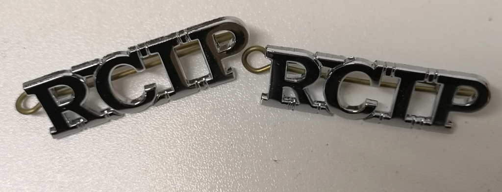 Royal Cayman Islands RCIP Shoulder Titles Chrome-plated Overseas Territory