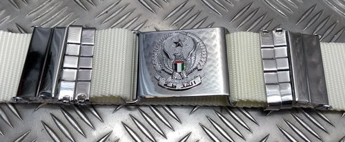 Abu Dhabi Belt White Nylon With Buckle For Ceremonial & Parade Duties
