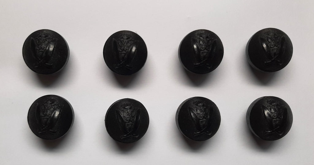7th Duke of Edinburgh's Own Gurkha Rifles Black Ball Dress Buttons 28L X8