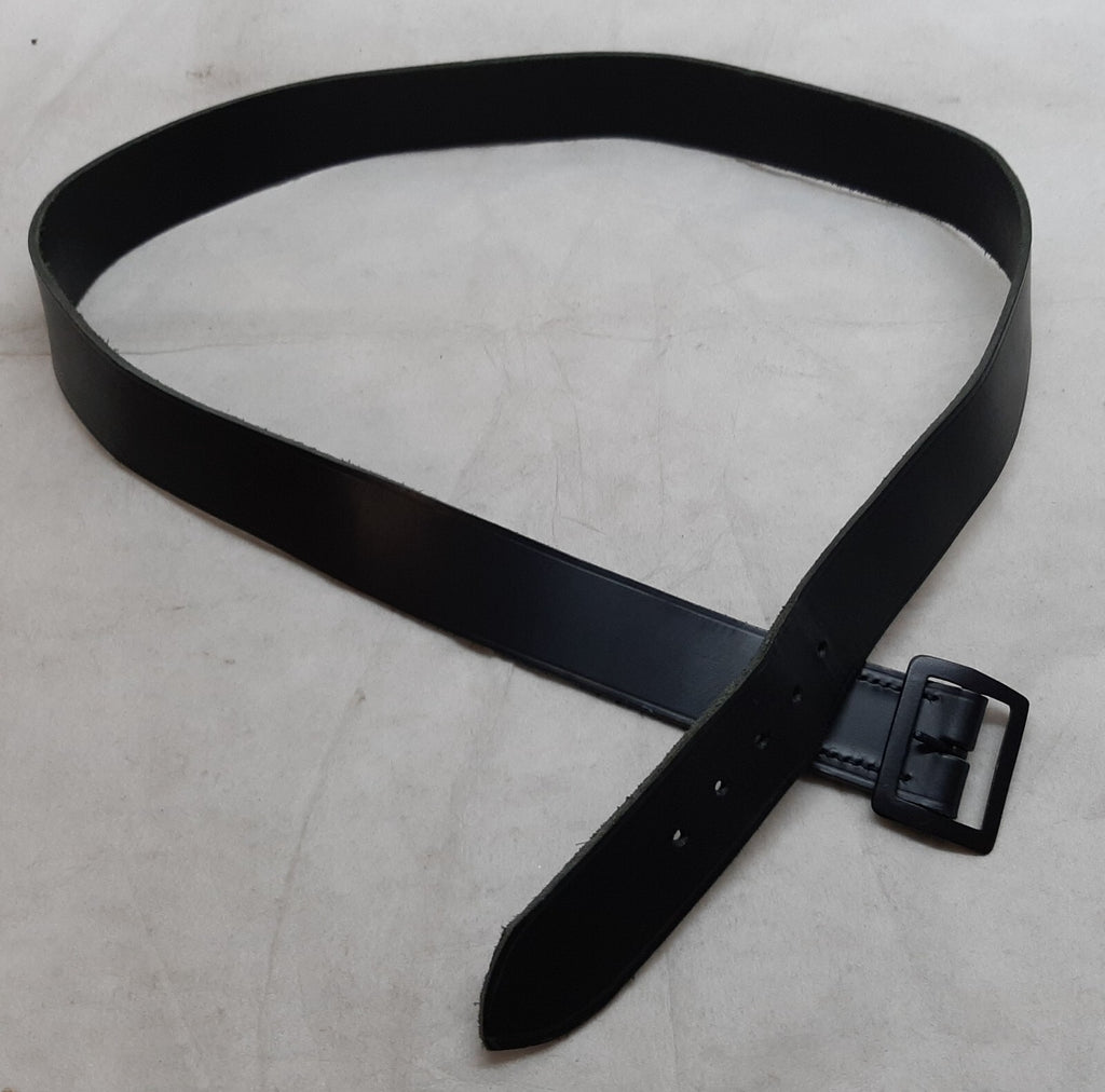 Army Trouser Belt Leather With Single Prong Black Buckle 1 1/2" Wide Assorted