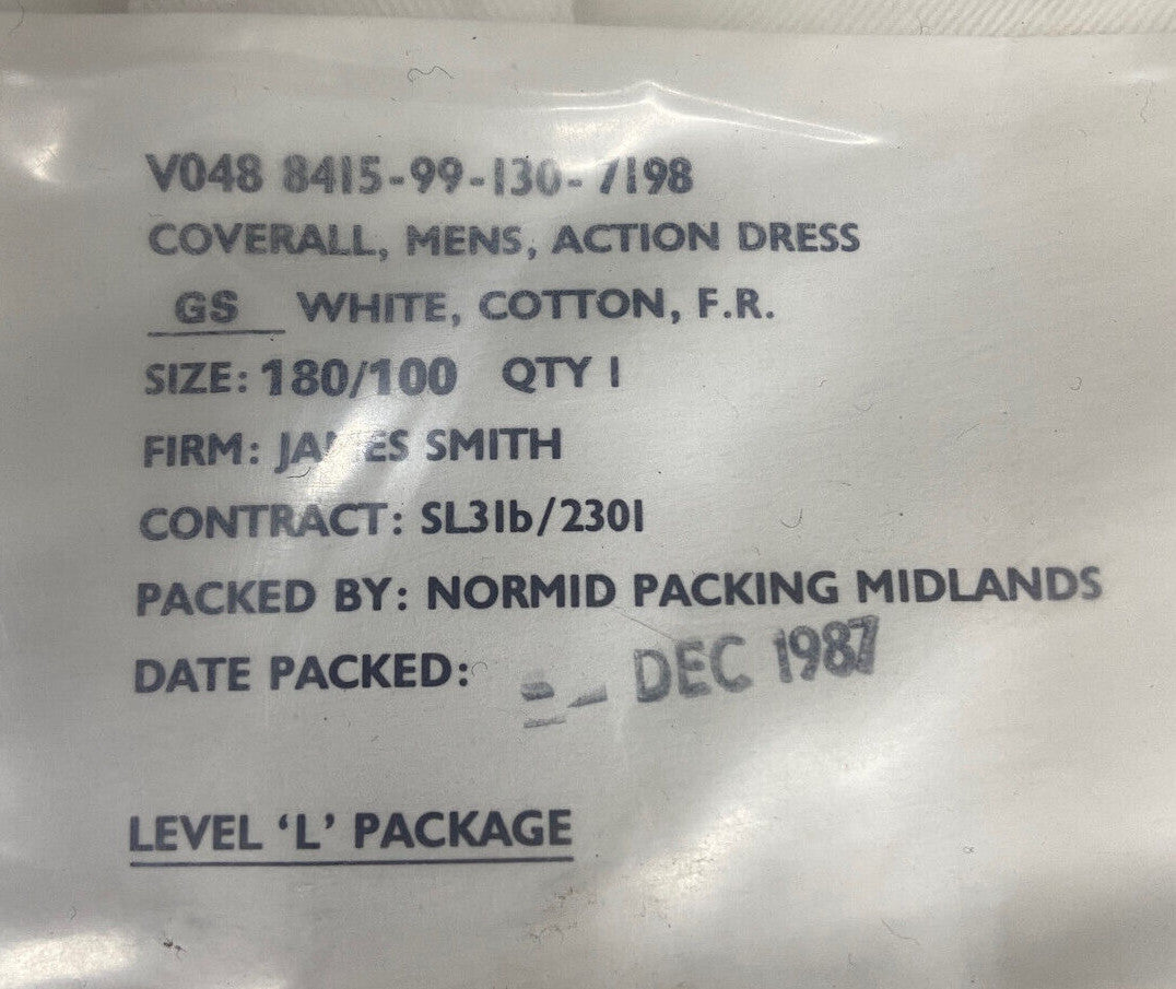 Coveralls Mens Action Dress FR Cotton Fire Resistant Genuine Issue Marked