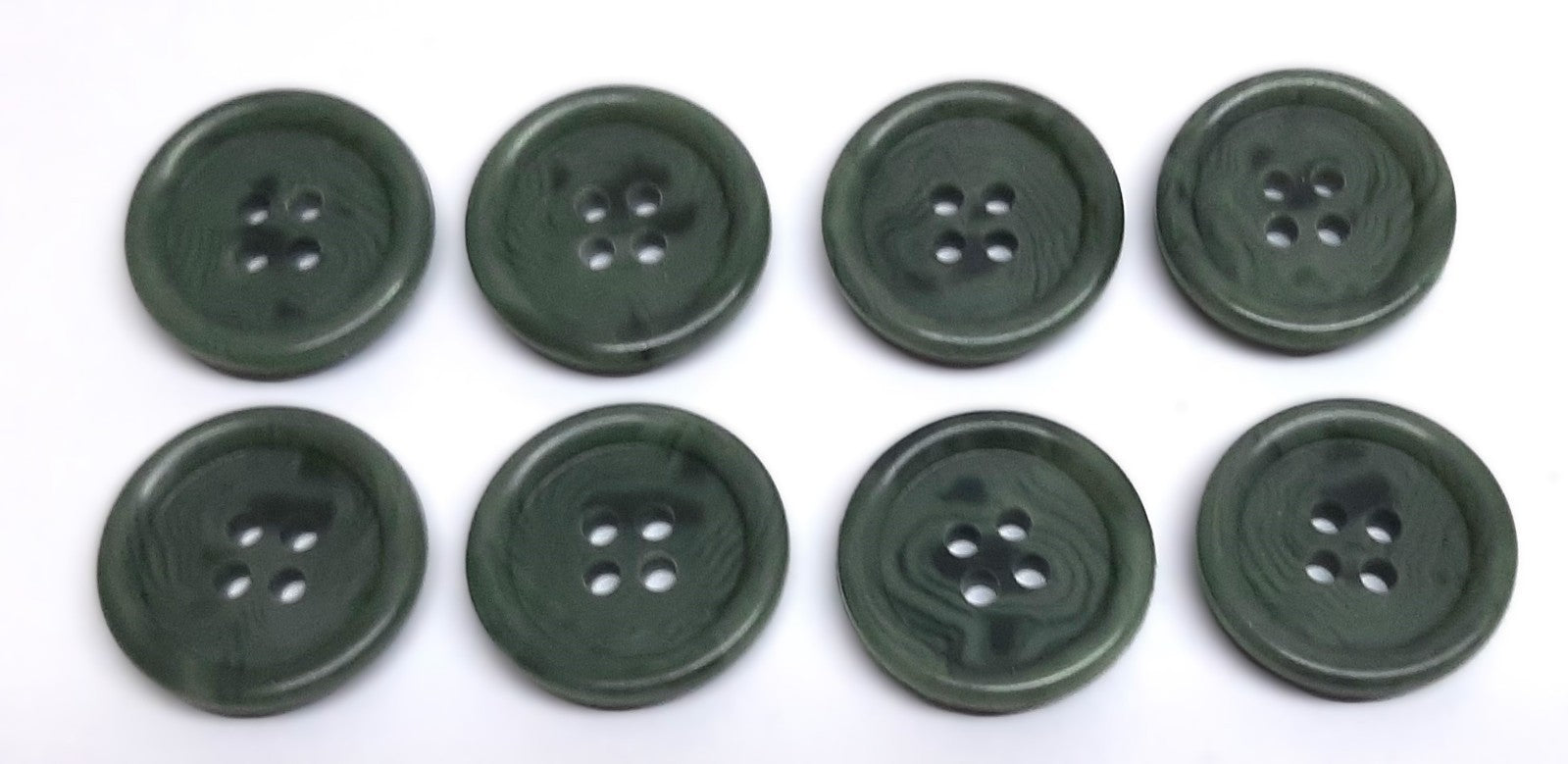 Army Buttons Old Pattern British Made Mottled Green 4 Hole Size 20.3mm NOS