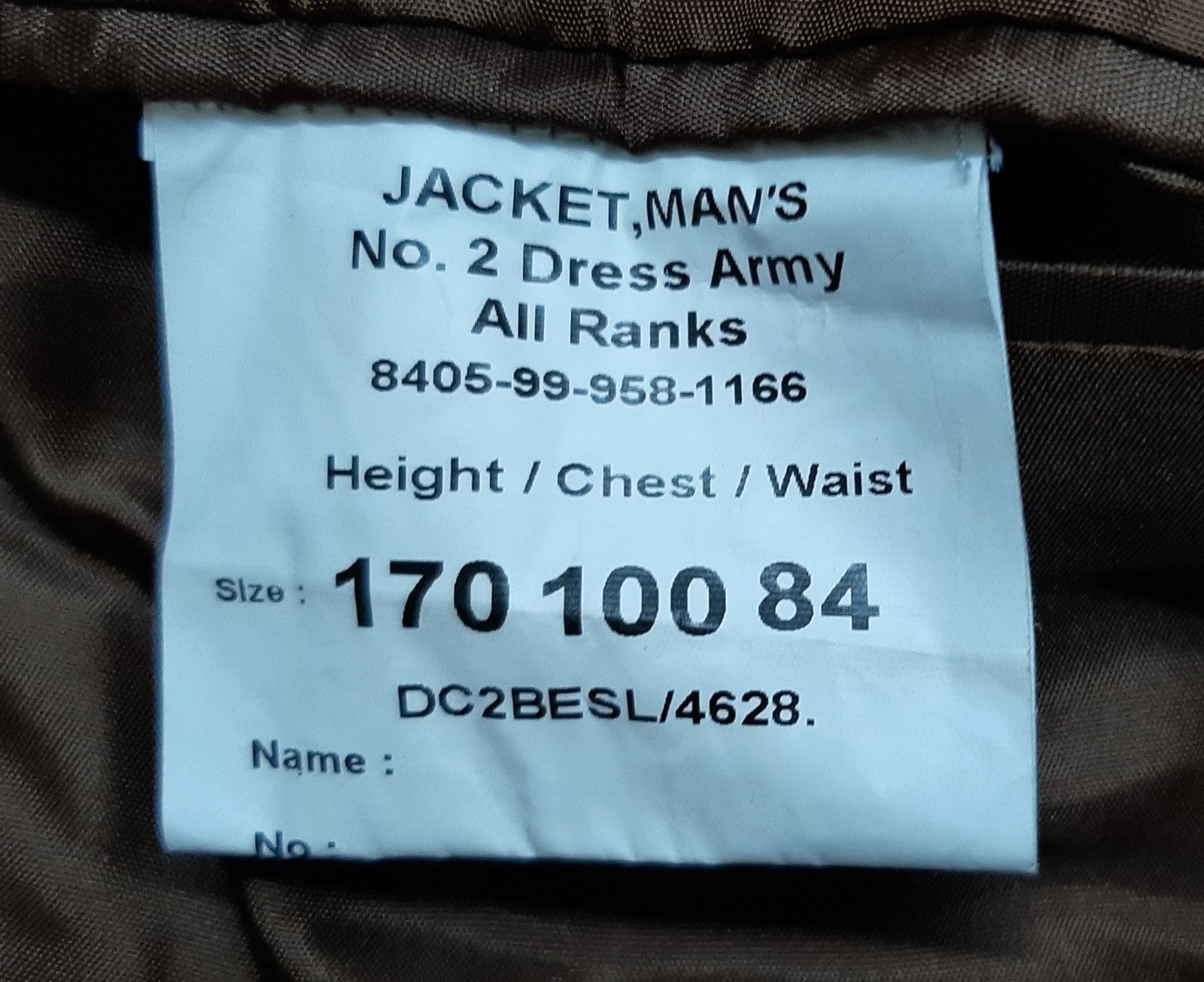British Army No2 Fad Jacket RLC With Q/C Crown Badges 3 Bar Chevron Patches 170/100/84cm