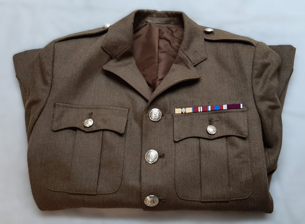 British Army No2 Fad Jacket RLC With Q/C Crown Badges 3 Bar Chevron Patches 170/100/84cm