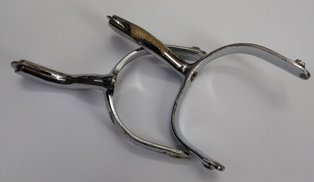 British Spurs Officers Issue & Mess Dress Chrome Swan Neck Incomplete