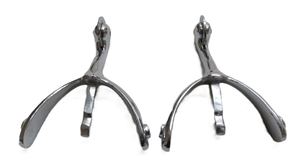 Swan Neck Spurs Short British Army / Boots Chrome / Silver Finish