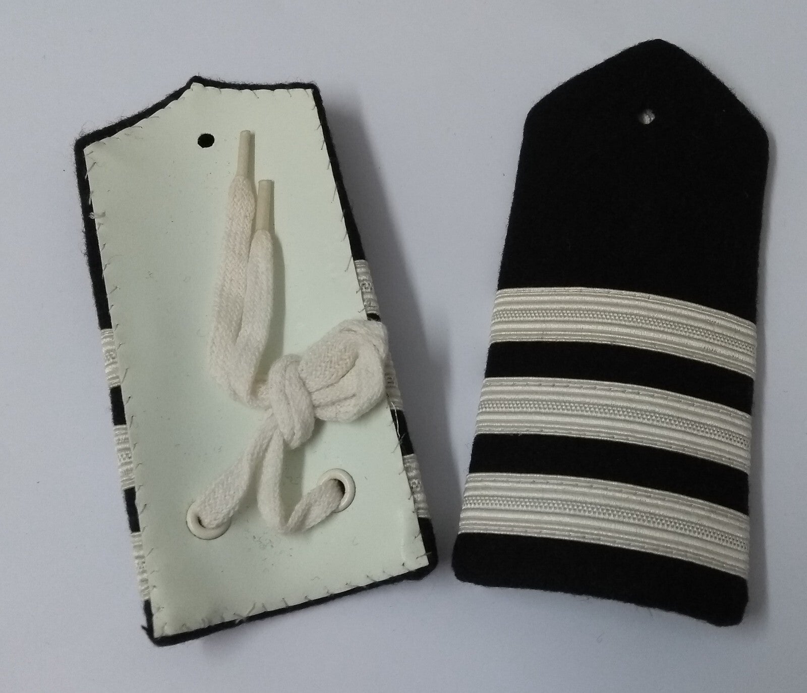 Shoulder Boards 3 Bar Epaulette Black with Silver Stripes Fancy Dress