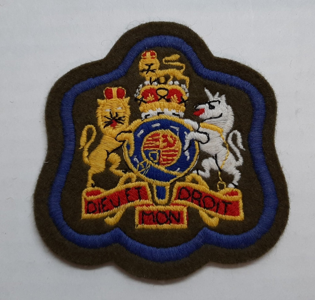 RSM Coat of Arms Arm Patch Blue Border RE Signals REME Sergeant Major Insignia