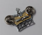 Rank Crown British Made Spec Chrome / Blue With Snap Pin Fixing