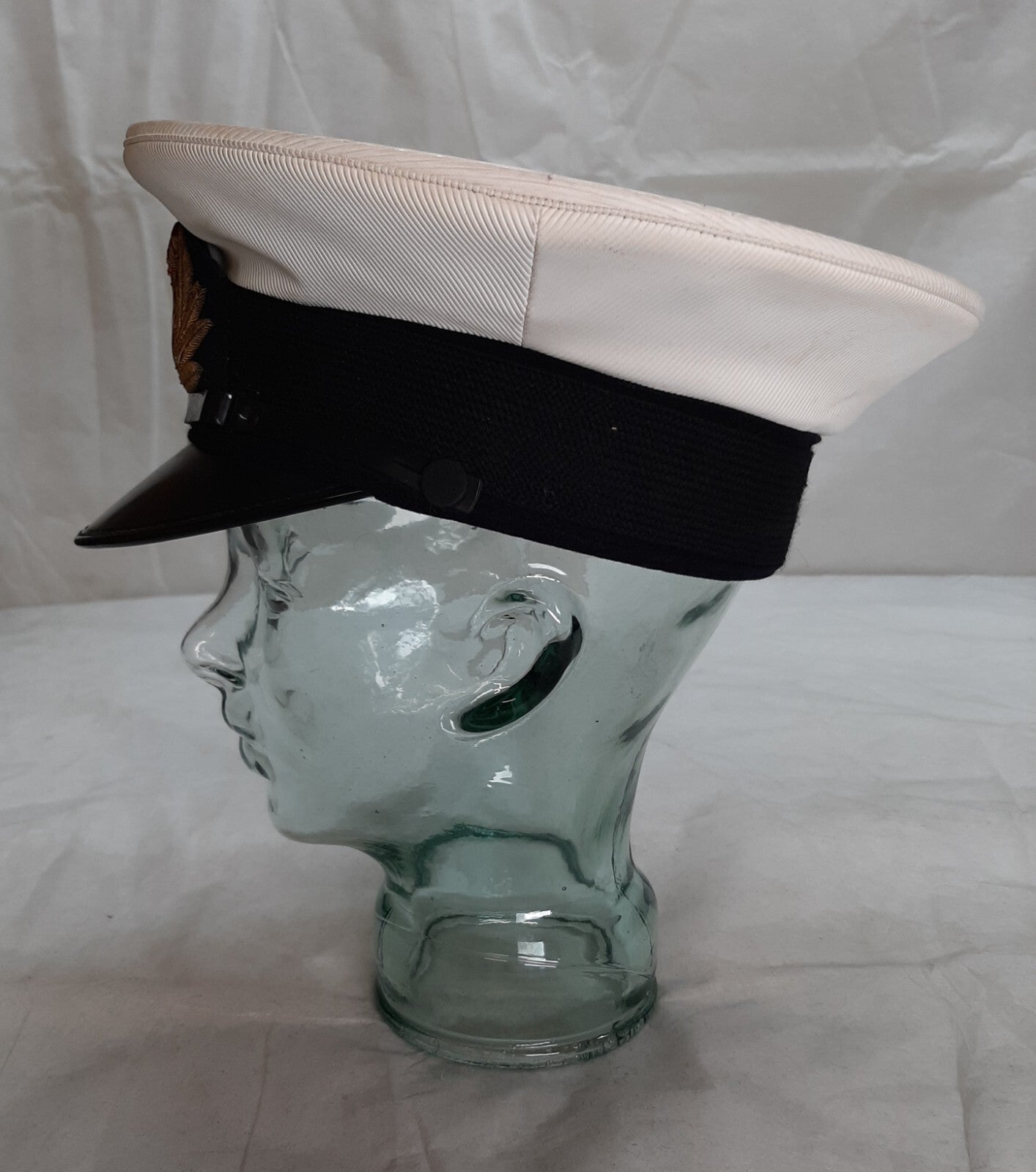 RN Officer's Hat British Naval Insignia Badge Buttons & Chinstrap Old Pattern