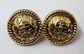 Genuine Nigerian Navy Issue Eagle and Anchor Insignia Ring Back Buttons X2 NEW