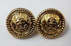 Genuine Nigerian Navy Issue Eagle and Anchor Insignia Ring Back Buttons X2 NEW
