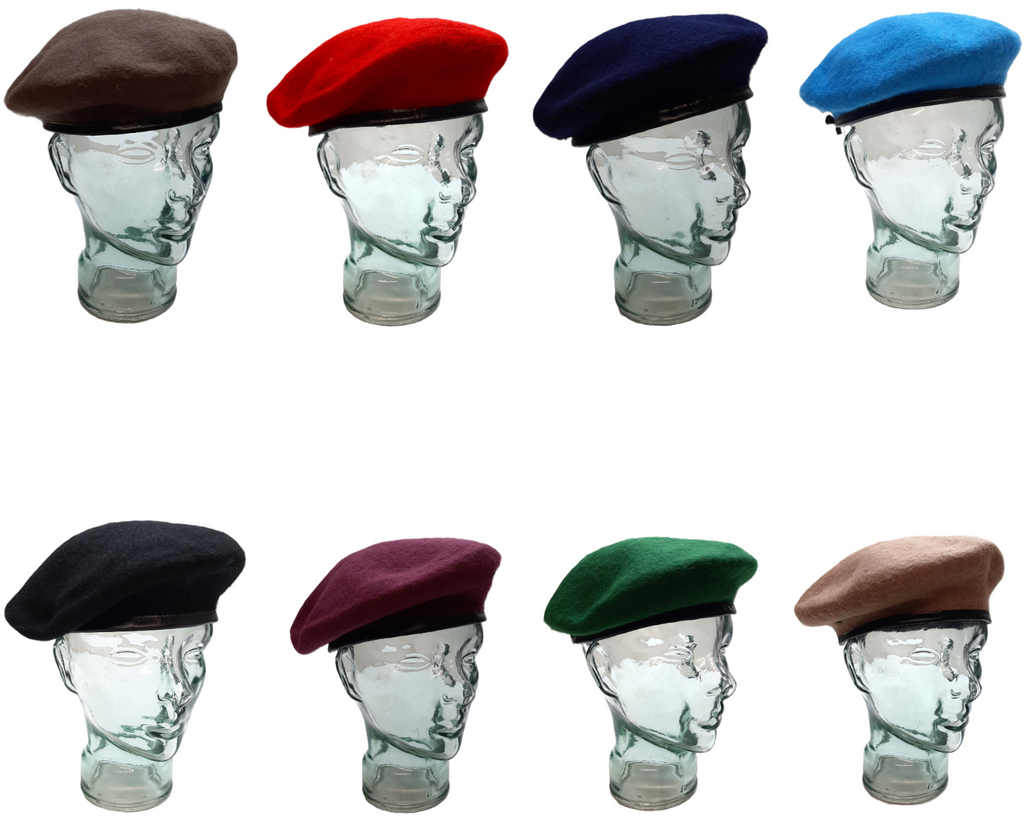 Army Beret Cap Military Style Wool Beret Hat and Colours NEW