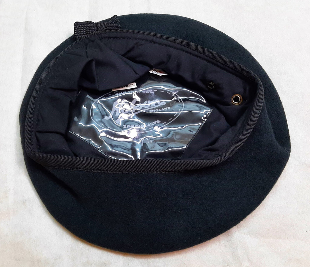 Army Green Bonnet Hobson Old Pattern 100% Wool Beret Cap Quilt Lined 60/61cm