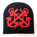 Genuine British Naval Red Petty Officer Embroidered Crossed Anchor Patch