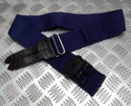 Royal Navy Blue Stable Belt Double Leather Straps & Chrome Slide Adjust Max 34"