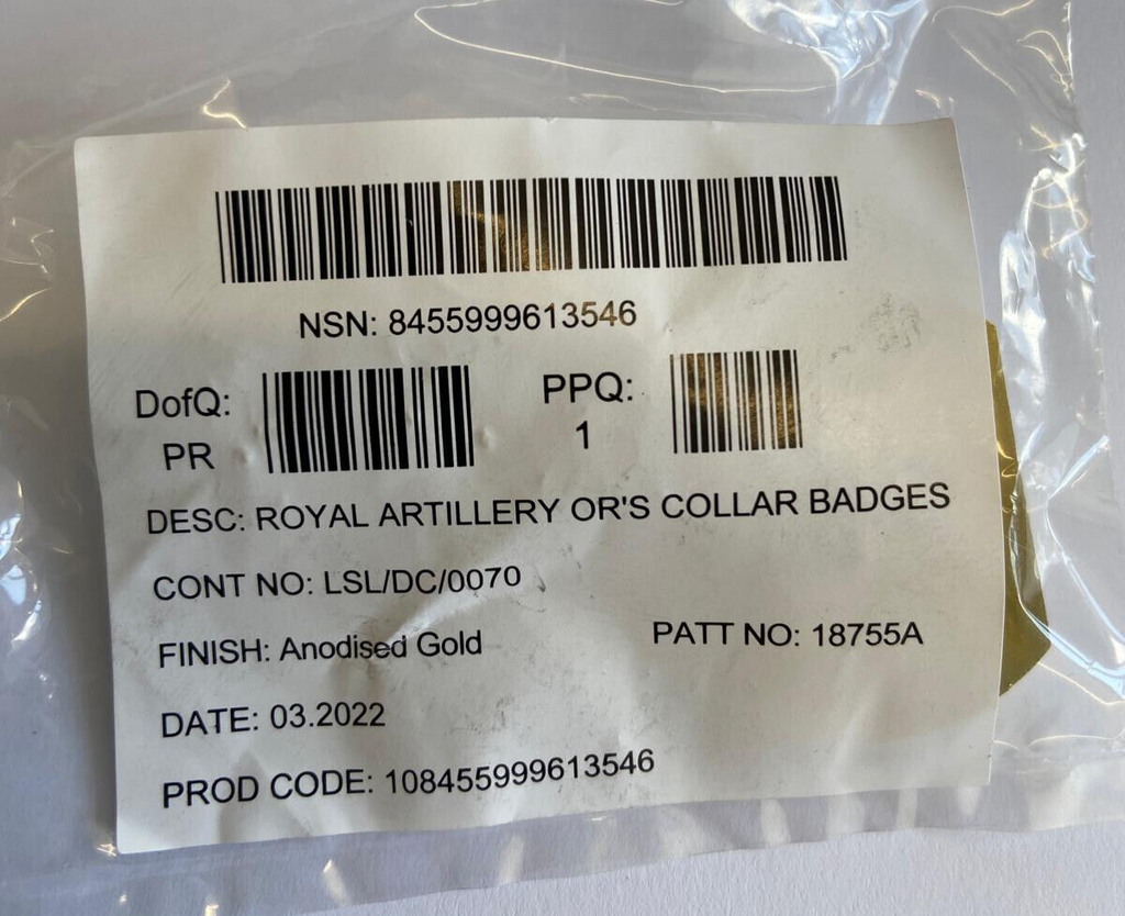 Royal Artillery RA Collar Dogs / Badges Split Pins OR's Army NEW