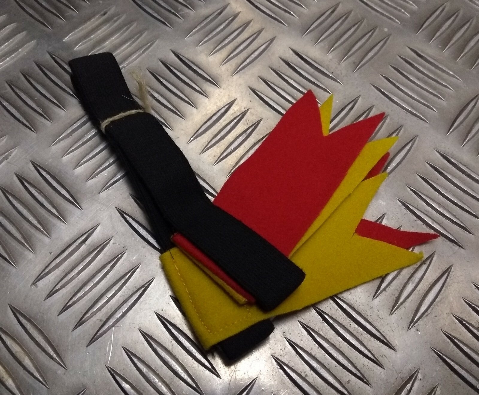 Genuine Vintage Kilt Hose Garter Tabs Flashes Yellow & Scarlet 1960s NEW NOS