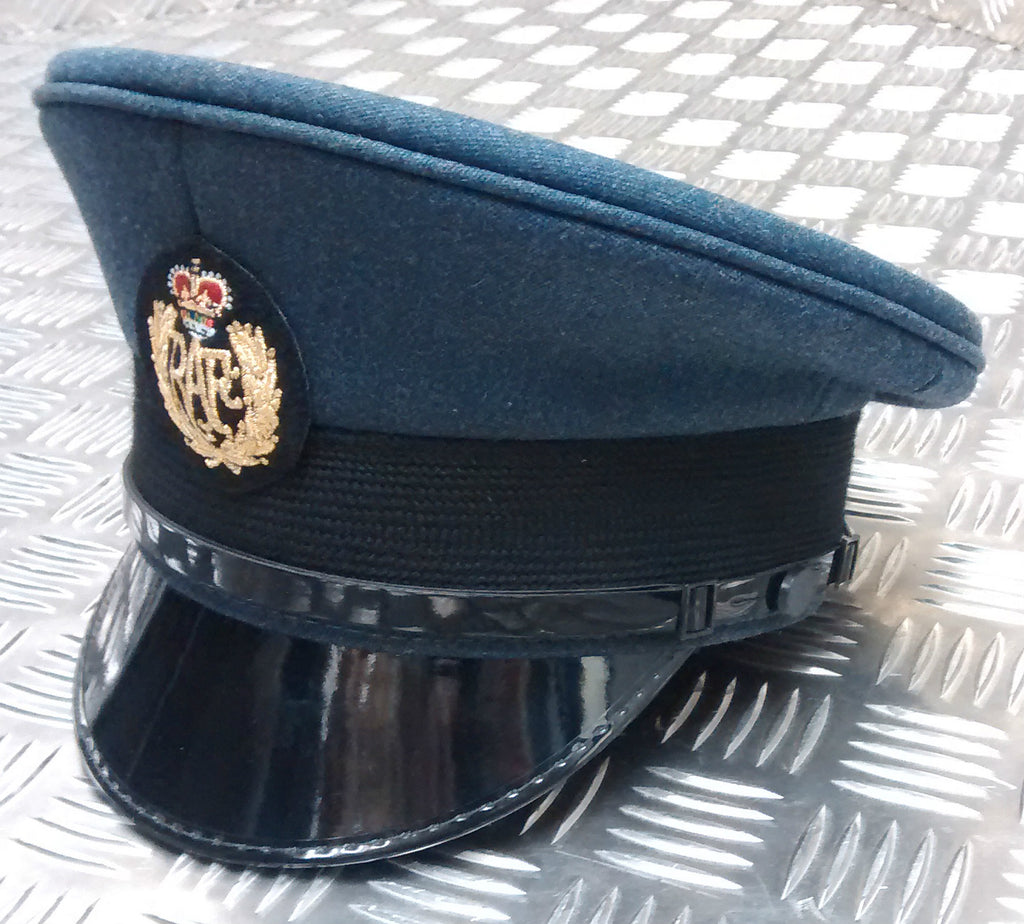 Dress Hat RAF Royal Air Force Blue Grey Colour QCS Ceremonial Visor Cap with Badge Assorted
