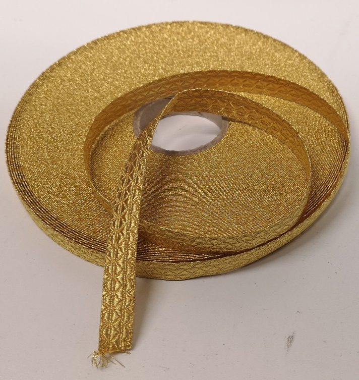 Mylar Metalised Polyester Gold Staff Lace 13mm