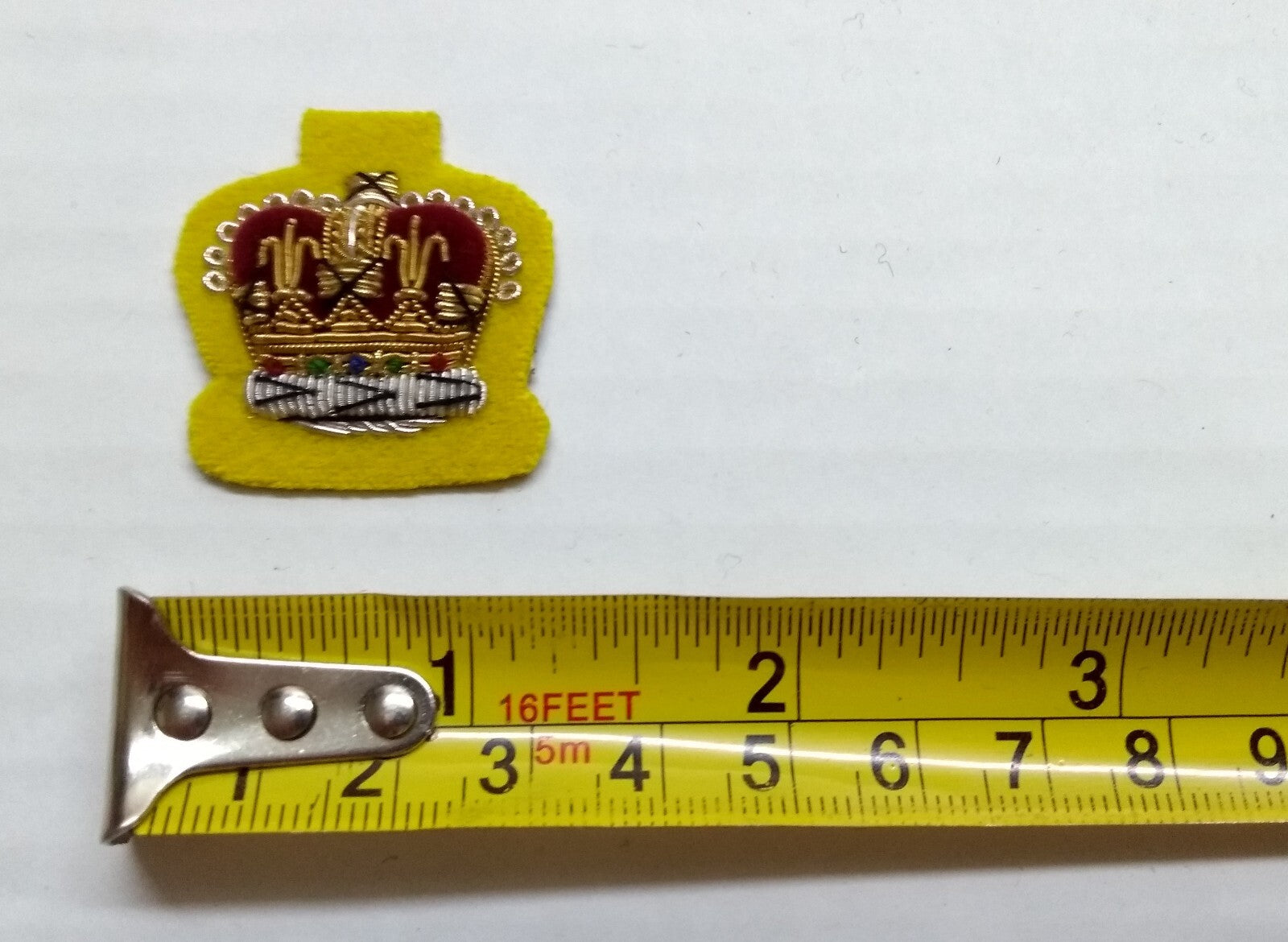 Staff Sergeant Crown No1 SSGT Cavalry Yellow British Army Hand Embroidered Patch