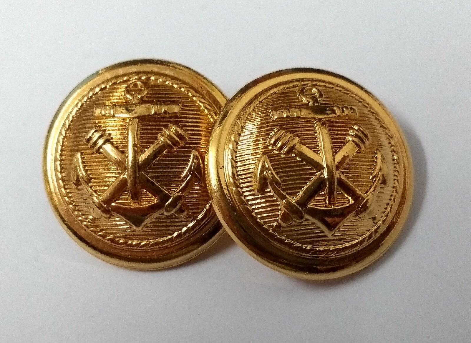 Genuine Naval Artillery Anchor & Cannon Insignia Shank Buttons X4 ASBT225