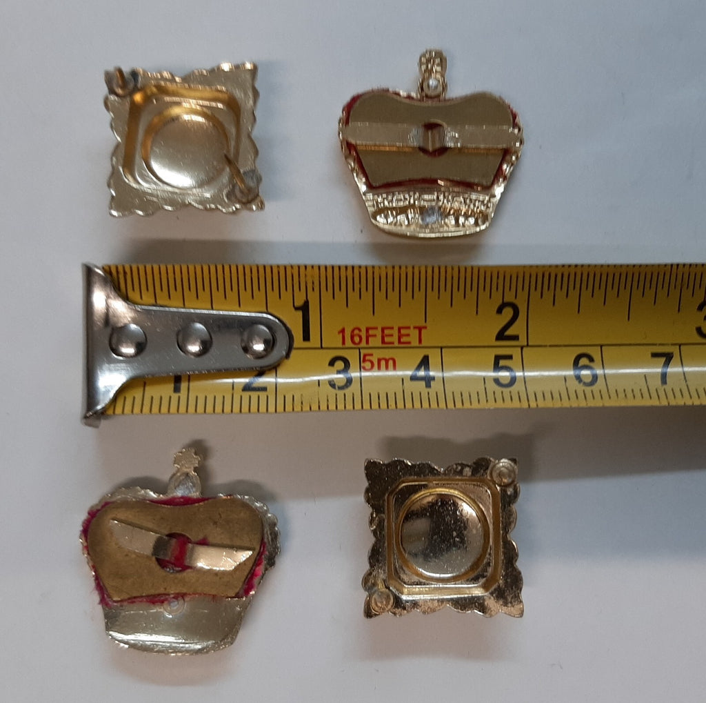 Army Rank Crowns and Stars British Officer Bath Pips X4 Assorted Lot no Fittings