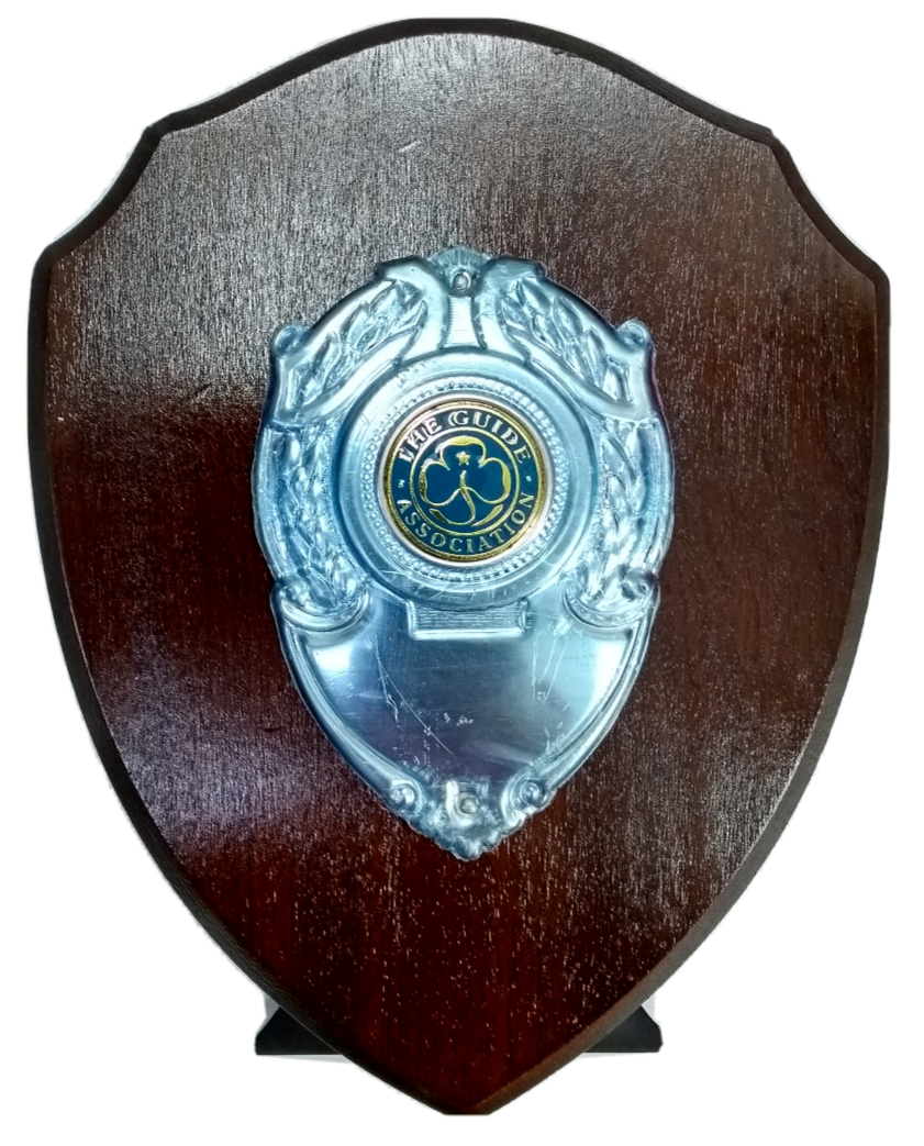 The Guide Association Wooden Shield Plaque with Metal Badge made in 1995
