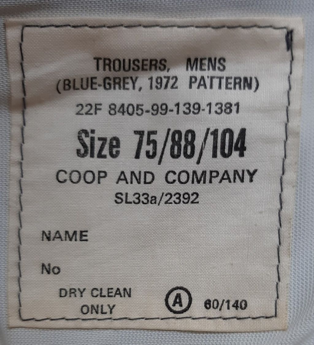 Vintage Trousers RAF Royal Air Force Dress Old Pattern Air Force Blue Grey Colour W 88cm