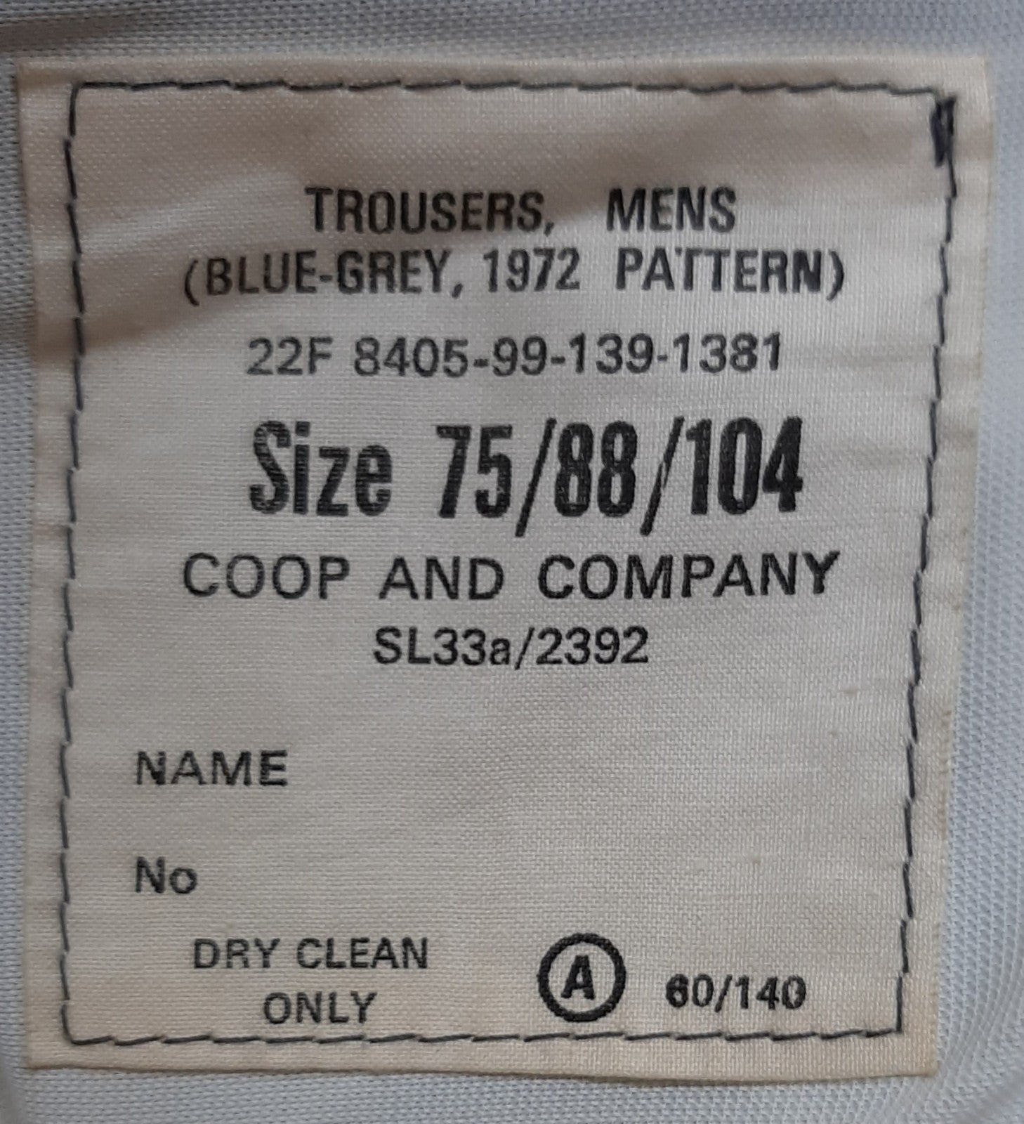 Vintage Trousers RAF Royal Air Force Dress Old Pattern Air Force Blue Grey Colour W 88cm