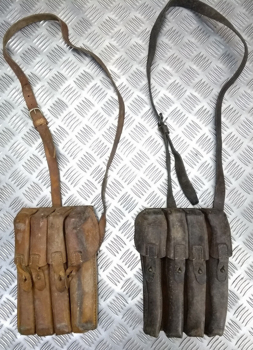 Genuine Vintage Issued Leather Ammo Case / Bag & Shoulder Strap Faulty