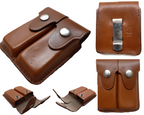 FN Ammo Pouch Leather U.S F9 GP Double Magazine Clip / Belt Clip Twin Mag Holder