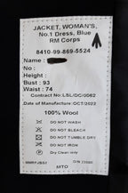 RM No1 Jacket Woman's R.M Dress Blue Tunic Fully Buttoned No Badge Size 93cm