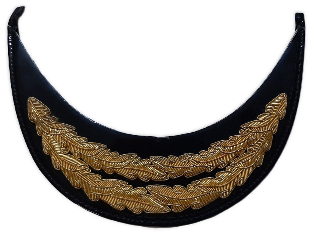 General Officer Peak British Oak Leaf Gold Wire Sprig Dress Hat Visor
