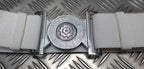 Yorks Belt White Yorkshire Regiment Courlene Belt & Chrome Buckle 44"