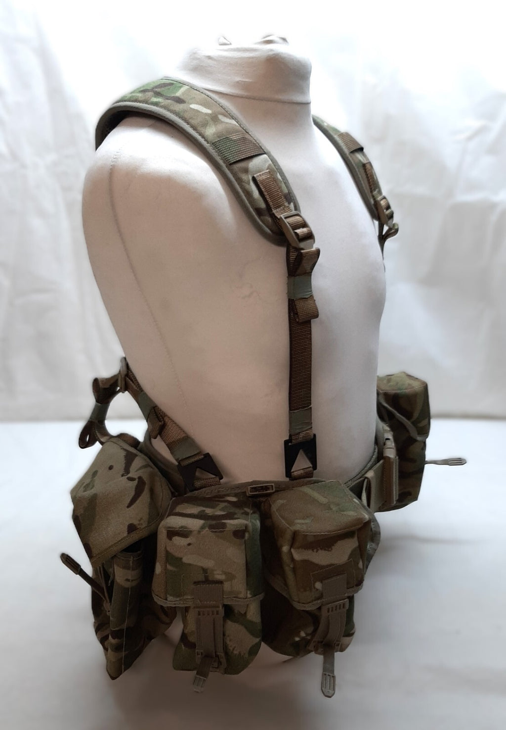 Airborne Army Webbing MTP British Assault Camo Belt Yoke & Assorted Pouches (4)