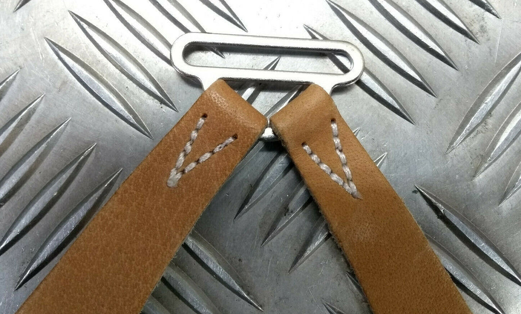 Ex British Army Braces Replacement Leather tab for Buttons x1