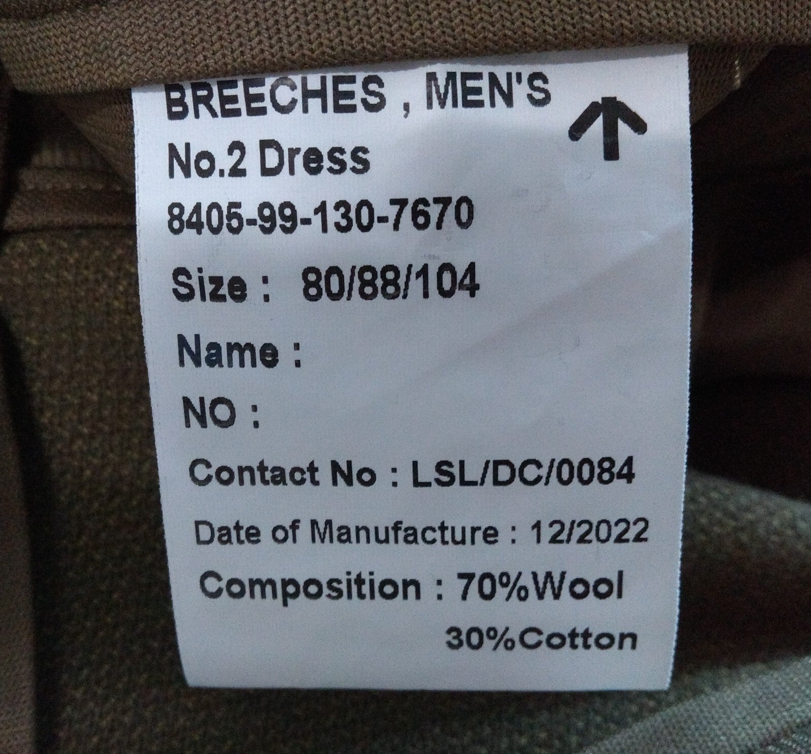 No2 Breeches Jodhpurs British Army & Household Cavalry Pattern Waist 88cm 2022